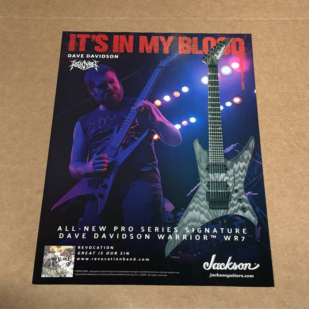 Dave Davidson of Revocation - Jackson Guitars - 2018 Print Advertisement